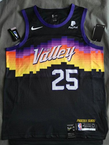 Phoenix Suns 25 Bridges 20-21 City Edition Jersey Black player version